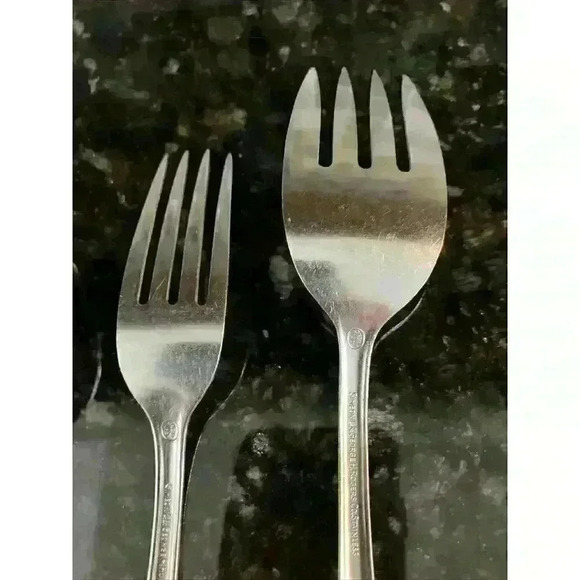 Simeon & George Oneida HOMESTEAD stainless serving‎ dinner fork Spoon Teaspoon - Picture 11 of 13